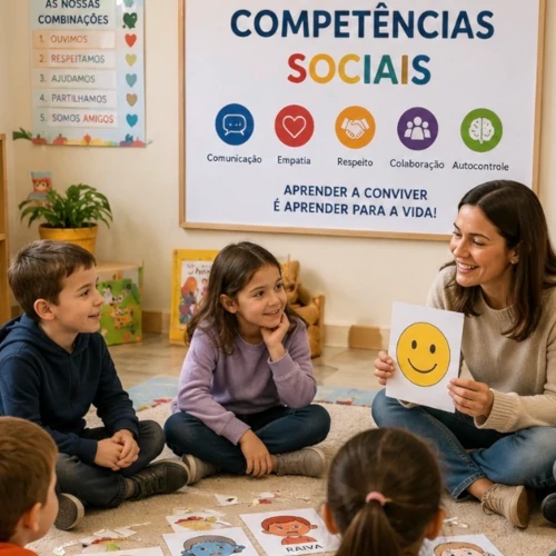 Imagem representativa de competencias sociais. Imagem gerada por IA / Google